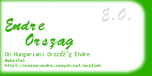 endre orszag business card